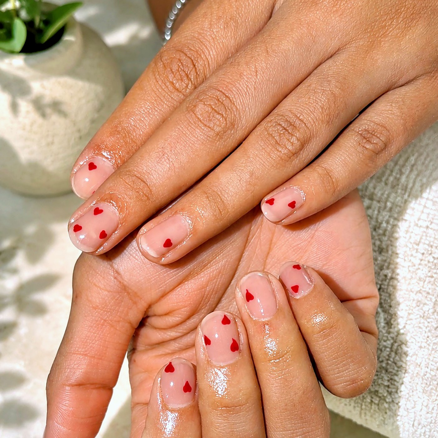 Heart nail art manicure by Get Set Salon